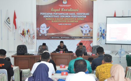 KPU Kampar Rakor Tekait Verifikasi Dokumen Persyaratan Balon Anggota DPRD