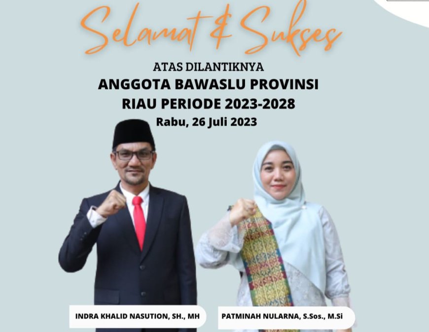 Dua Anggota Bawaslu Riau Resmi Dilantik, Ini Pesan Rahmat Bagja