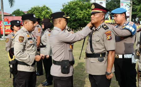 Empat Kapolsek Sertijab dan pelantikan Kabaglog Polres Kampar