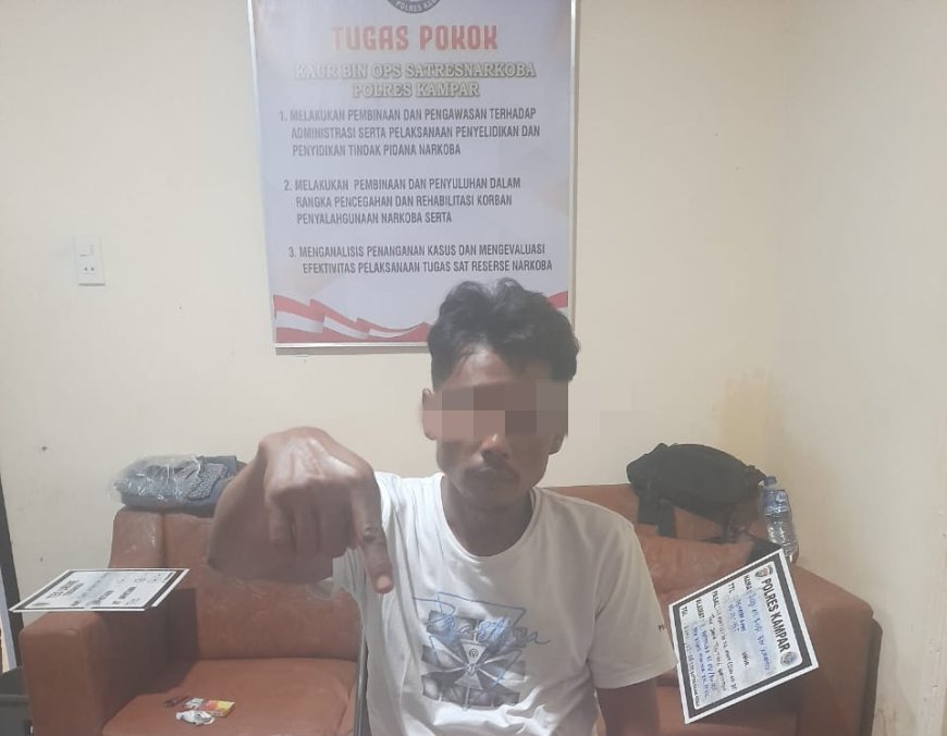 Meresahkan, Warga Kijang Makmur di Tangkap Satnarkoba Polres Kampar