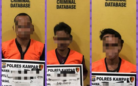 Tim Macan Polres Kampar Tangkap 3 Pelaku Judi Togel di Desa Kuapan