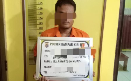 Polsek Kampar Kiri Tangkap Pelaku Narkoba di Depan Rumahnya