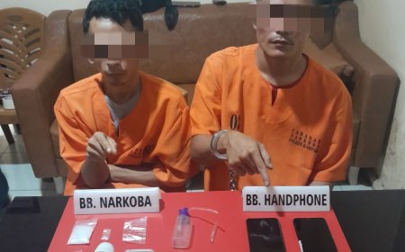 2 Pelaku Narkoba Ditangkap Satnarkoba di Tanjung Berulak