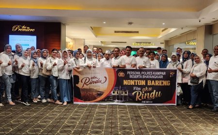 Keluarga Besar Polres Kampar Gelar Nonton Bareng Film "Aku Rindu"