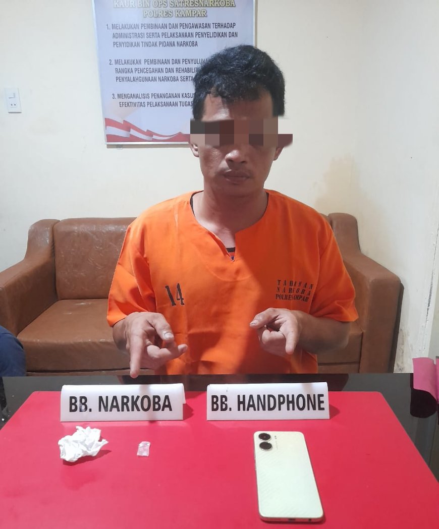 Pelaku Narkoba di Desa Sawah Ditangkap Satnarkoba Polres Kampar