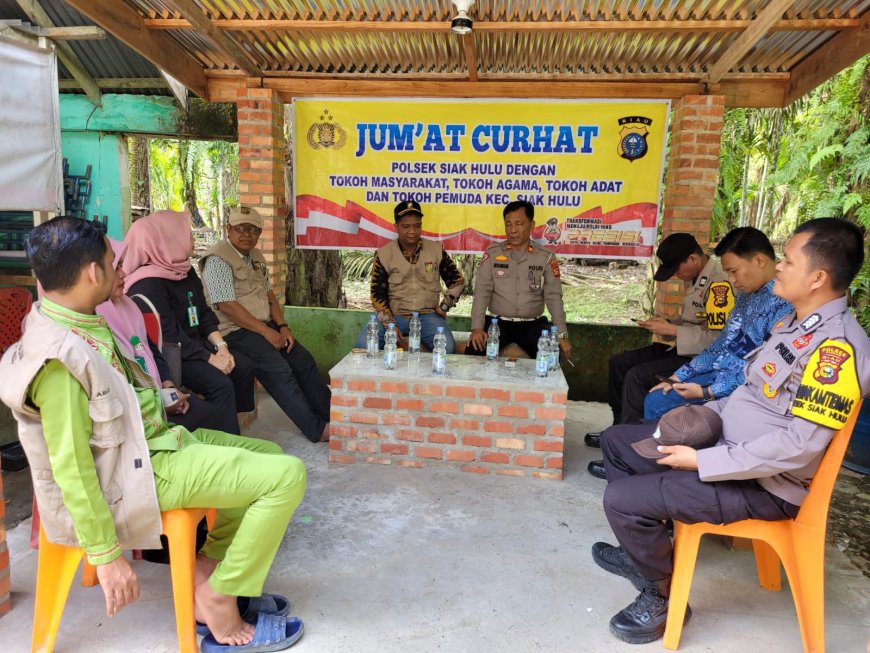 Polsek Siak Hulu, Ajak Saling Menjaga Kerukunan dan Bhabinkamtibmas dalam Jum'at Curhat