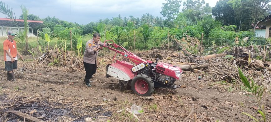 Polsek Siak Hulu Inisiasi Pemanfaatan Lahan Kosong atau Lahan Tidur Menjadi Kebun