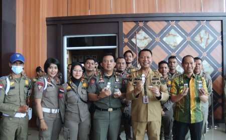 Sekdako Pekanbaru Indra Pomi dan 500 THL Satpol PP Pemko Tes Urine