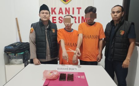 2 Pelaku Narkoba Tak Berkutik Saat Diringkus Polsek Perhentian Raja