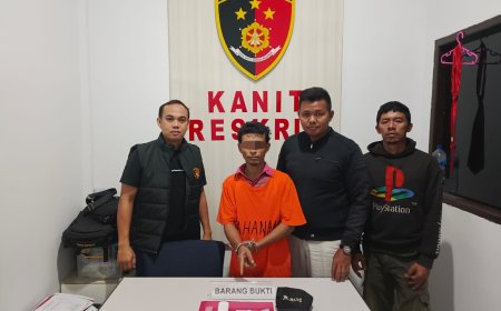 Simpan Narkoba di Dalam Topi, Warga Kampaung Pinang Ditangkap Polsek Perhentian Raja. 