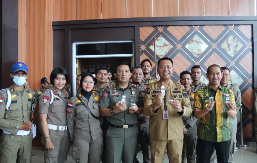 Sekdako Pekanbaru Indra Pomi dan 500 THL Satpol PP Pemko Tes Urine