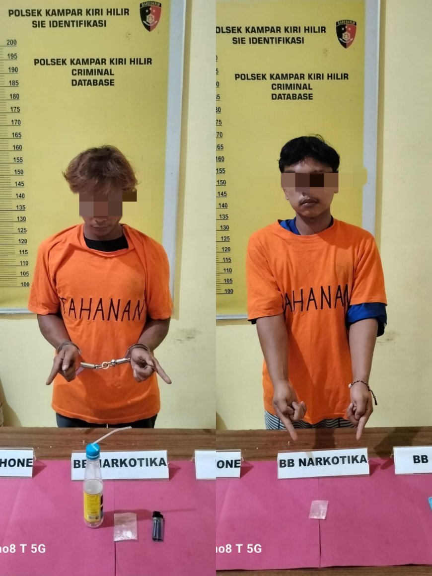 Mantap!! Polsek Kampar Kiri Hilir Tangkap 2 Pelaku Penyalahgunaan Narkoba
