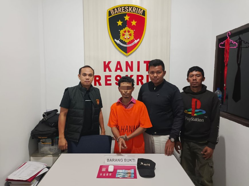 Simpan Narkoba di Dalam Topi, Warga Kampaung Pinang Ditangkap Polsek Perhentian Raja. 