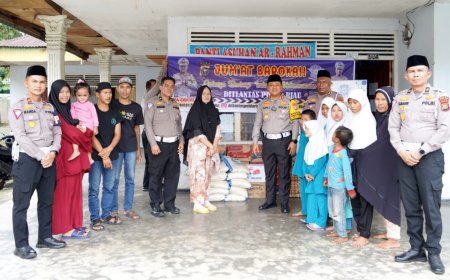 Cooling System dan Tugas Sembari Ibadah, Polda Riau Beri Bantuan Sembako ke Panti Asuhan