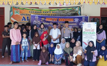 Pesan Pemilu Damai Ditlantas Polda Riau Ke Panti Asuhan Al - Istiqlal Pekanbaru