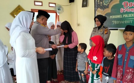 Sambut Bulan Suci Ramadhan, Kapolsek Tambang Doa Bersama dan Menyantuni Anak Yatim 