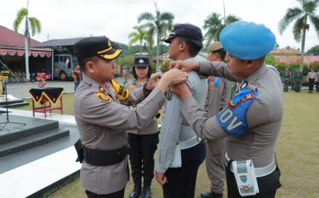 Polres Kampar Adakan Apel Gelar Pasukan Operasi Keselamatan Lancang Kuning 2024