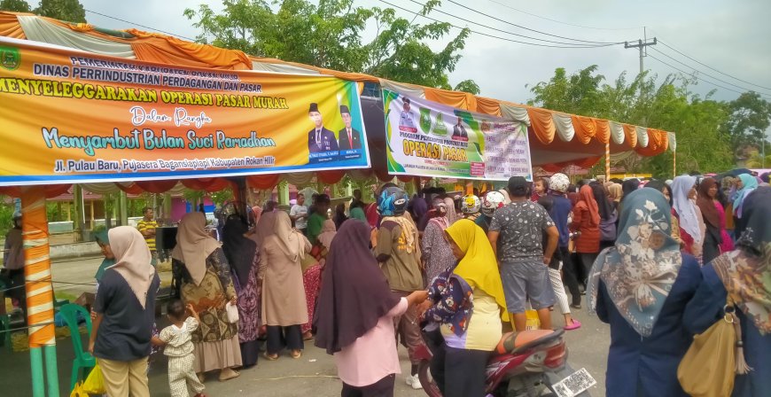 Ribuan Warga Serbu Stand Pasar Murah Disperindagsar Rohil