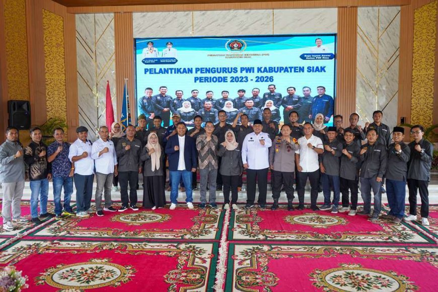 Wiwik Widaningsih Dua Kali Nakhodai PWI Siak, Bupati Alfedri Sebut Pemda Butuh Pers