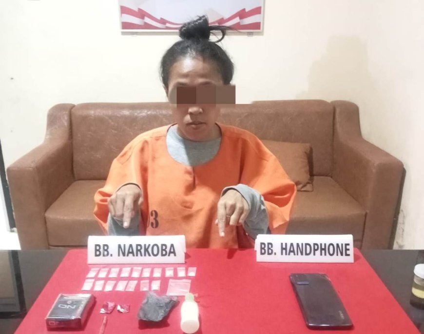 Perempuan Warga Bangkinang Diboyong ke Mapolres Kampar Ketahuan Edarkan Sabu