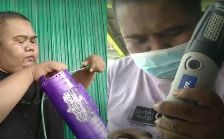 Malang Nasib Perajin Lampu Hias Newi Bowo Leksono Kedua Kakinya Lumpuh Total