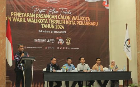 KPU Tetapkan Calon Walikota dan Wakil Walikota Pekanbaru Terpilih 2024