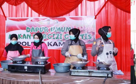 Polres Kampar Siapkan 150 Pack Makan Singa Gratis Untuk Siswa Di Dapur Umum