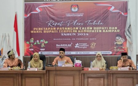 Hasil Pleno KPU Kampar Tetapkan Ahmad Yuzar dan Misharti Sebagai Bupati dan Wakil Bupati Kampar 2024-2029