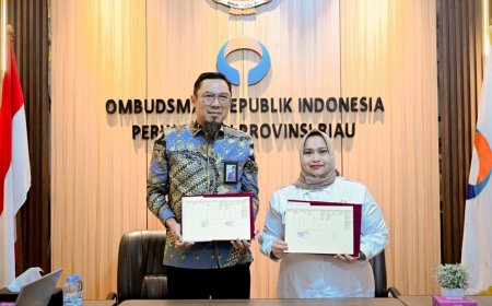 Bupati Bengkalis dan Kepala Ombudsman Riau Tandatangani Nota Kesepahaman Peningkatan Pelayanan Publik