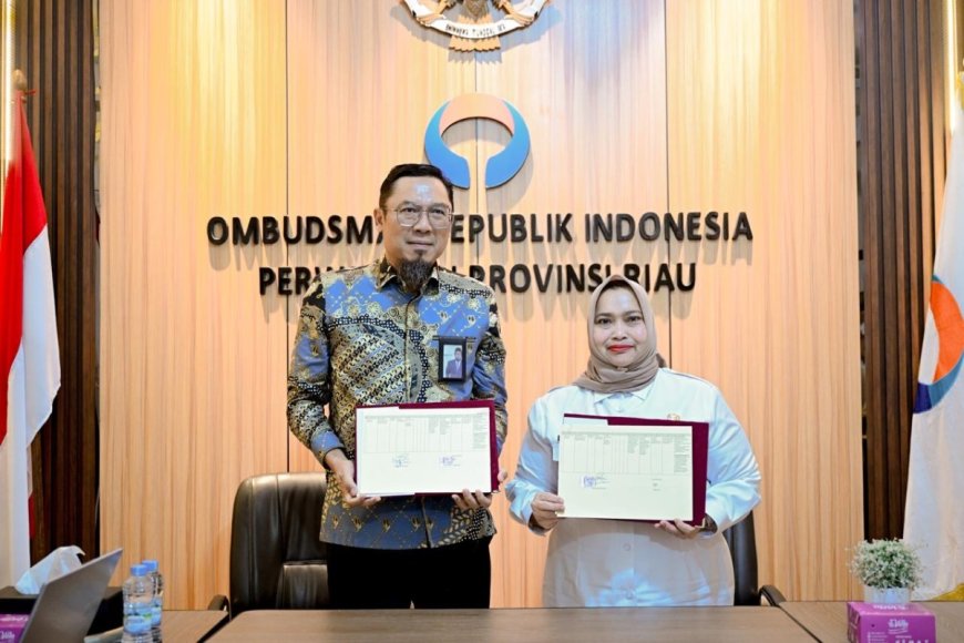 Bupati Bengkalis dan Kepala Ombudsman Riau Tandatangani Nota Kesepahaman Peningkatan Pelayanan Publik