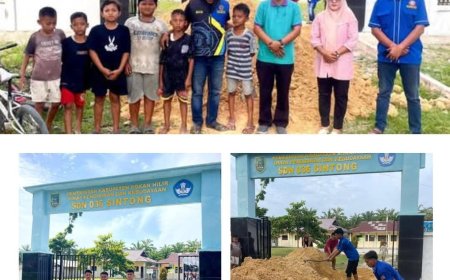 Respon Cepat Penghulu Sintong Bakti Bersama Karang Taruna Perbaiki Akses  Masuk ke SDN 036