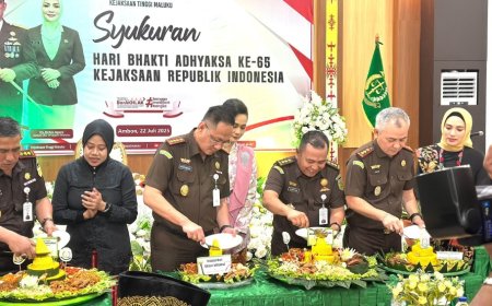 Plt. Kajari SBB dan Jajaran Hadiri Tasyakuran Hari Bhakti Adhyaksa di Kejati Maluku