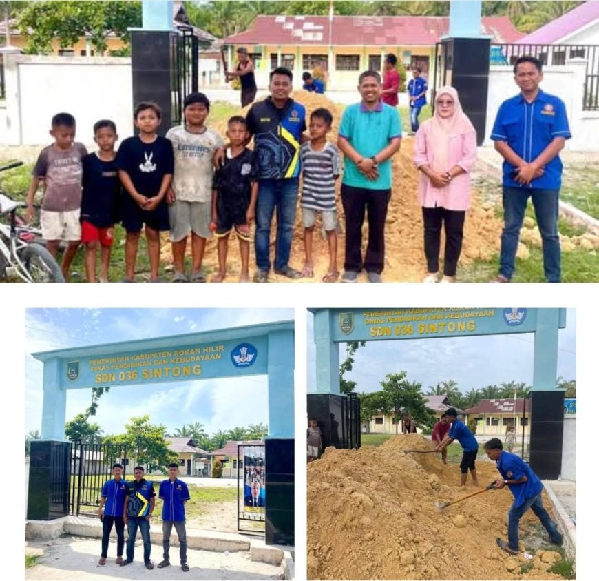 Respon Cepat Penghulu Sintong Bakti Bersama Karang Taruna Perbaiki Akses Masuk ke SDN 036