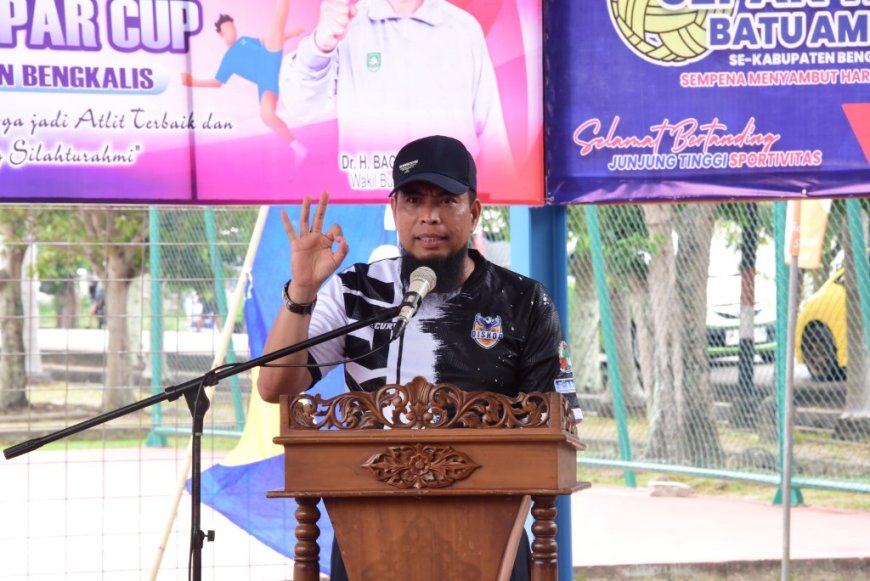 Bupati Bengkalis Buka Open Turnamen Sepak Takraw Batu Ampar Cup Sambut  Hari Jadi Bengkalis Ke-513