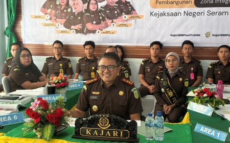 Kajari SBB Maluku Anton Widi Nugroho Gelar Kegiatan  Desk Evaluation 
