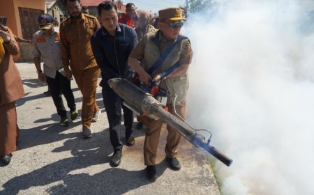 Bupati Rohil Tinjau Lokasi KLB Malaria dan Sambangi Penderita DBD 