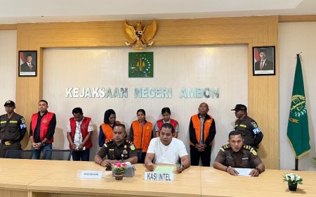 Mantan Pejabat Tiouw dan Lima Perangkat Negeri Di Tahan Penyidik Cabjari Ambon Di Saparua Terbukti Korupsi Anggaran DD ADD dan PAD