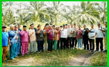 Wabup Rohil Tinjau Tapal Batas Sengketa Lahan dengan Rohul Cari Solusi