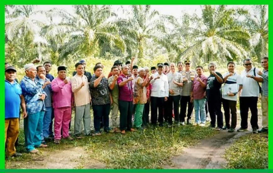 Wabup Rohil Tinjau Tapal Batas Sengketa Lahan dengan Rohul Cari Solusi