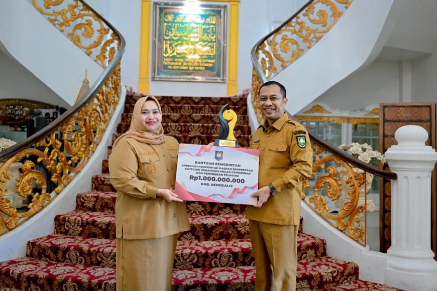 Wabup Bengkalis Serahkan Penghargaan Nasional kepada Bupati di Wisma Sri Mahkota