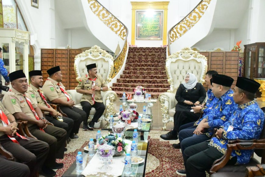 Bupati Bengkalis Terima Kwarcab Pramuka Pelantikan Pengurus Mei Mendatang