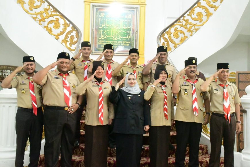 Bupati Bengkalis Terima Kwarcab Pramuka Pelantikan Pengurus Mei Mendatang