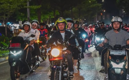 Wako Pekanbaru Menyusuri Jalan Kota Dalam Night Ride Bersama Ribuan Rider