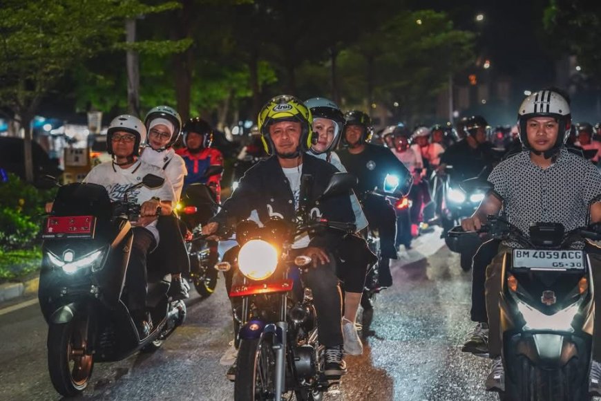 Wako Pekanbaru Menyusuri Jalan Kota Dalam Night Ride Bersama Ribuan Rider