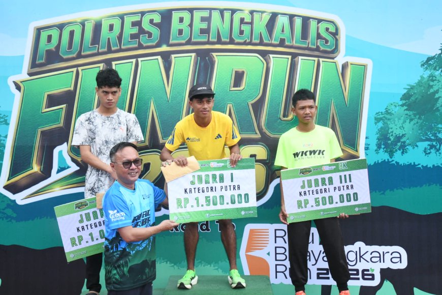 Peringati Hari Bhayangkara Ratusan Peserta Ikuti Fun Run Polres Bengkalis