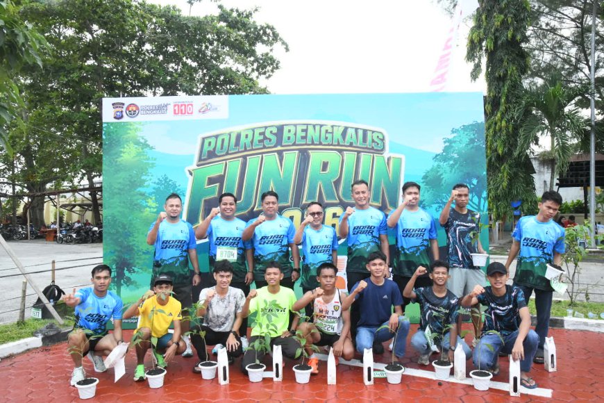 Peringati Hari Bhayangkara Ratusan Peserta Ikuti Fun Run Polres Bengkalis
