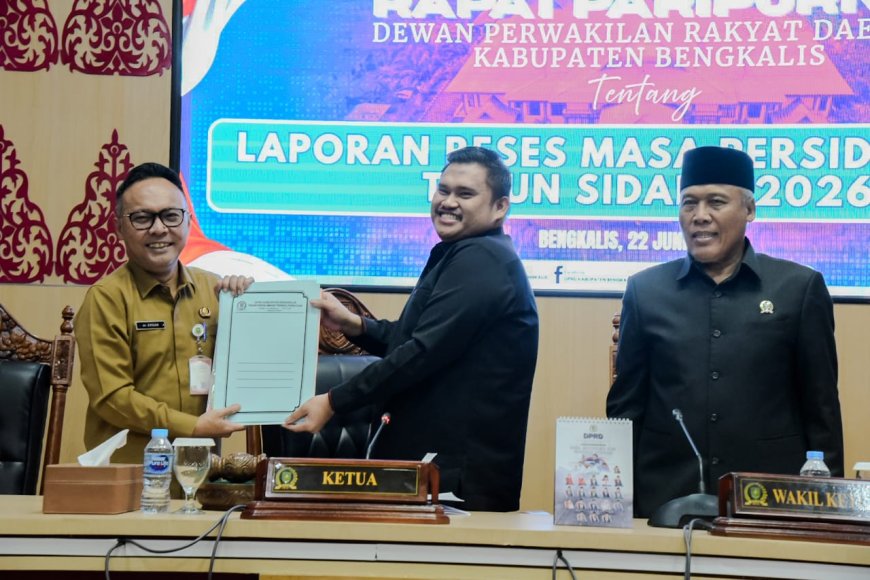 Sekda Terima Laporan Reses Masa Sidang Dua Mewakili Bupati Bengkalis