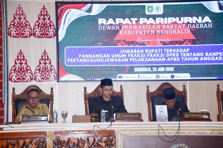 Sekda Bengkalis Apresiasi Dukungan Dan Saran Tujuh Fraksi DPRD Guna Perbaikan