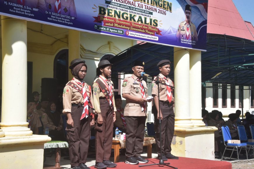 Wabup Bengkalis Lepas Kontingen Pramuka Bengkalis Ke Cibubur