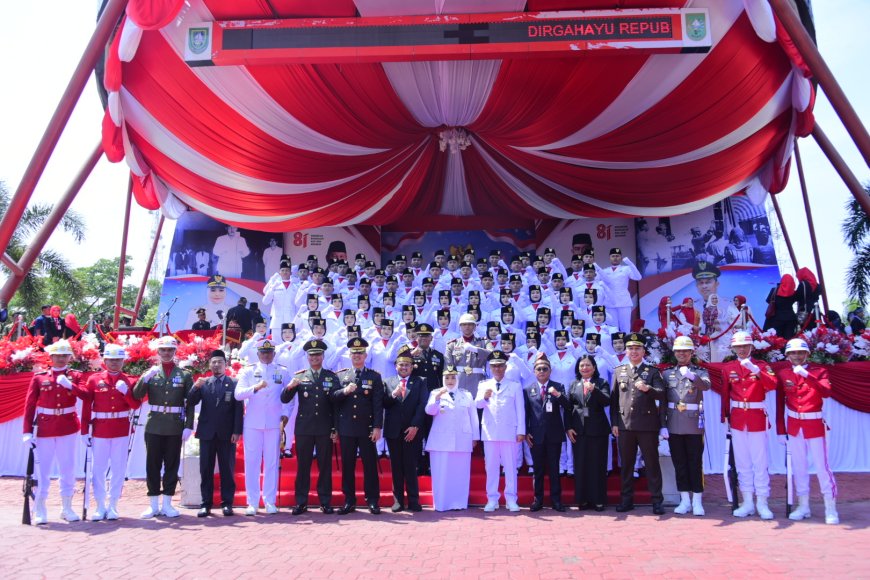 Bupati Bengkalis Pimpin Upacara Detik Proklamasi HUT RI